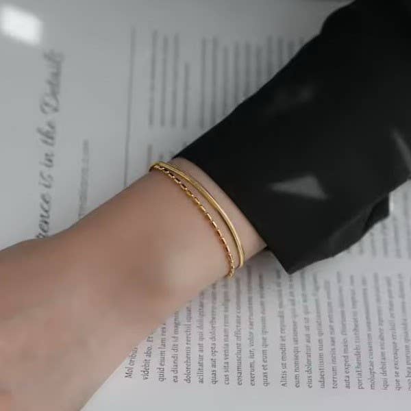 18K STAINLESS STEEL TARNISH FREE LAYERED BRACELET