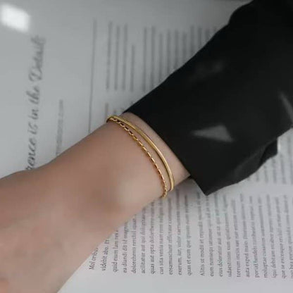 18K STAINLESS STEEL TARNISH FREE LAYERED BRACELET