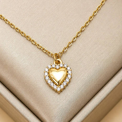 18K STAINLESS STEEL TARNISH FREE HEART NECKLACE | 40NK9732