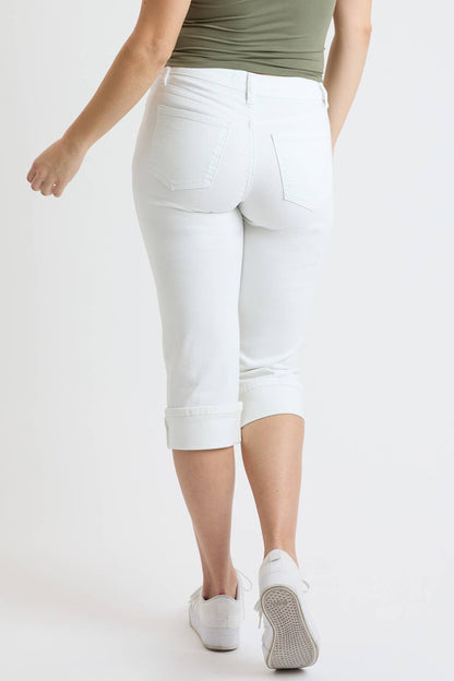 Mid Rise Premium Stretch Essential Cuff Capri