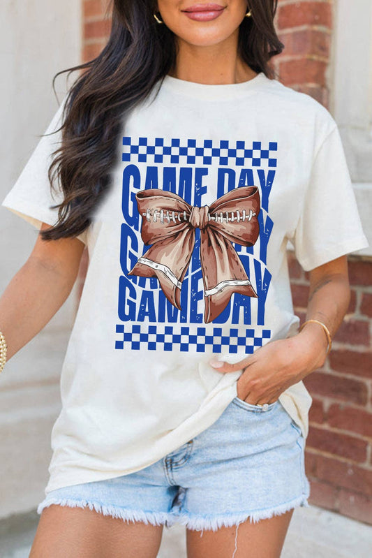 White Football Knot GAME DAY Graphic Tee