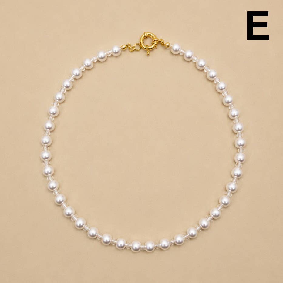 Rainbow Natural Stone & Pearl Beaded Necklace
