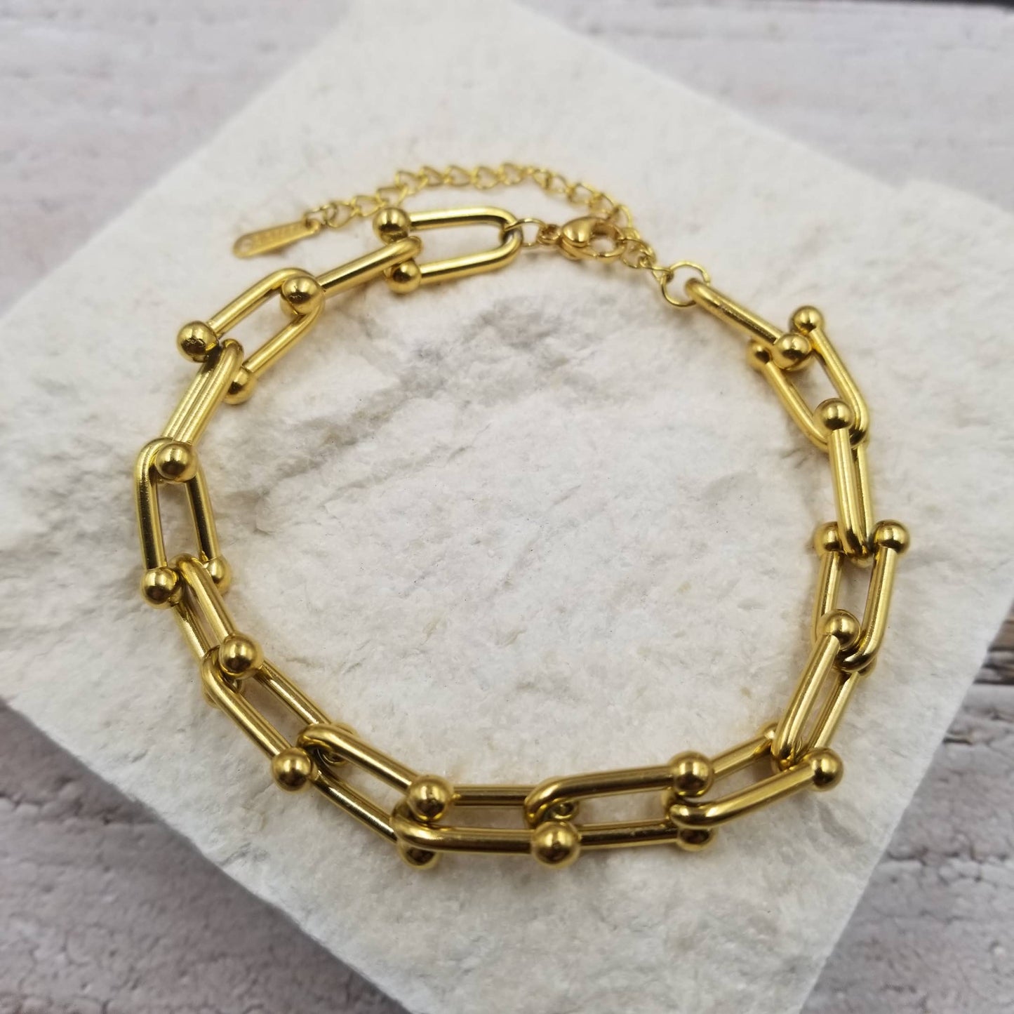 U Link Chain Chunky Bracelet - Gold & Silver