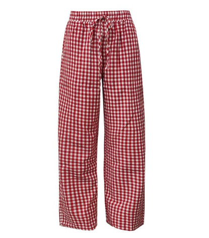 Easy Cozy Red Gingham lounge wide leg pants