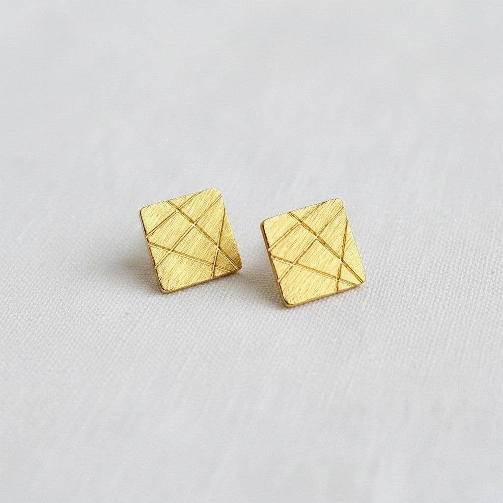 Geometric Vintage-Inspired Drop Earrings