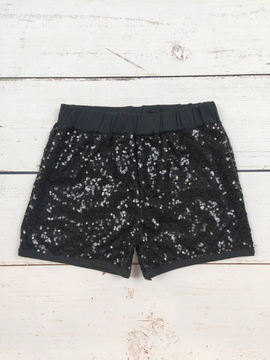Girls Black Sequin Shorts