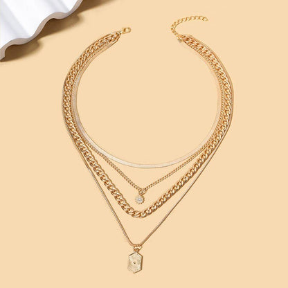 Double Charm Layered Gold Necklace