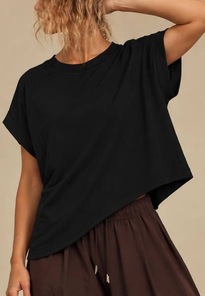 Black Cross-Back Open-Back Top