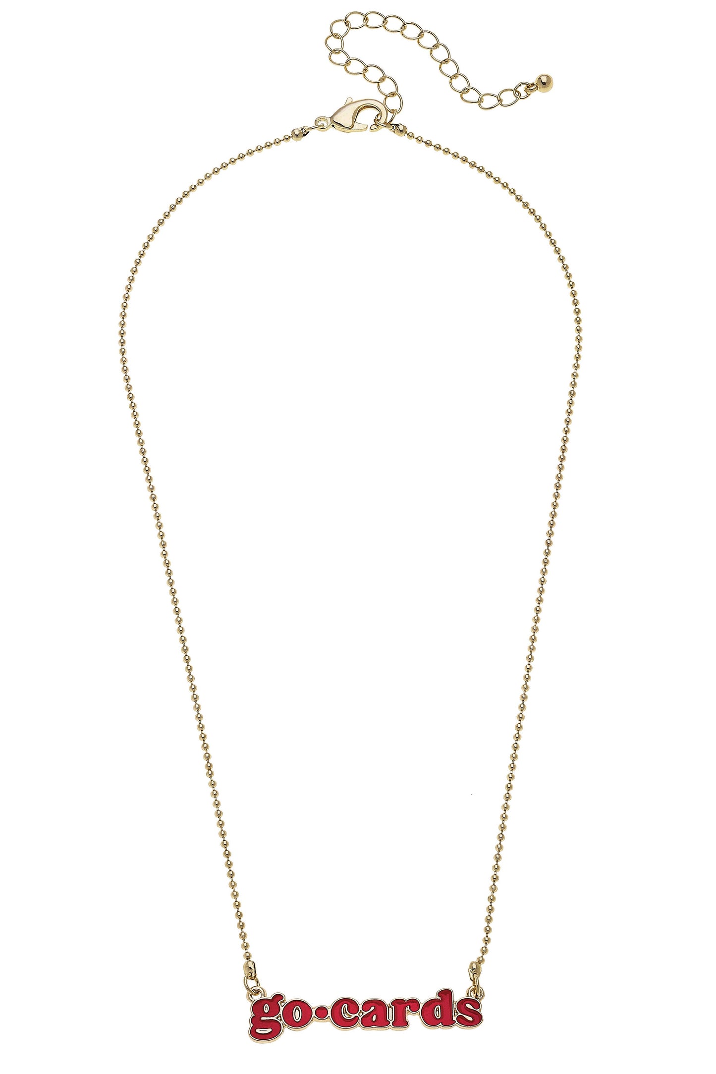 Cardinals Slogan Necklace in Red/Shiny Gold