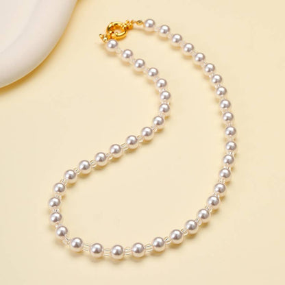 Rainbow Natural Stone & Pearl Beaded Necklace