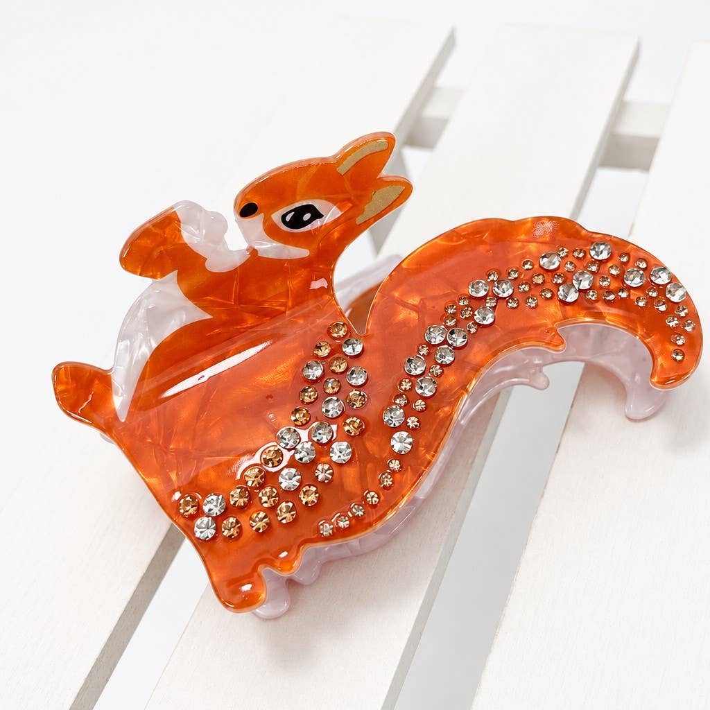 Rhinestone Woodland Animal Hair Claw Clip