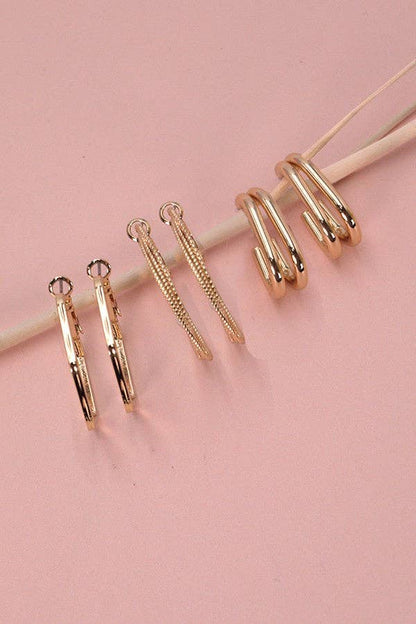 High-Polish Hoop Earring Set