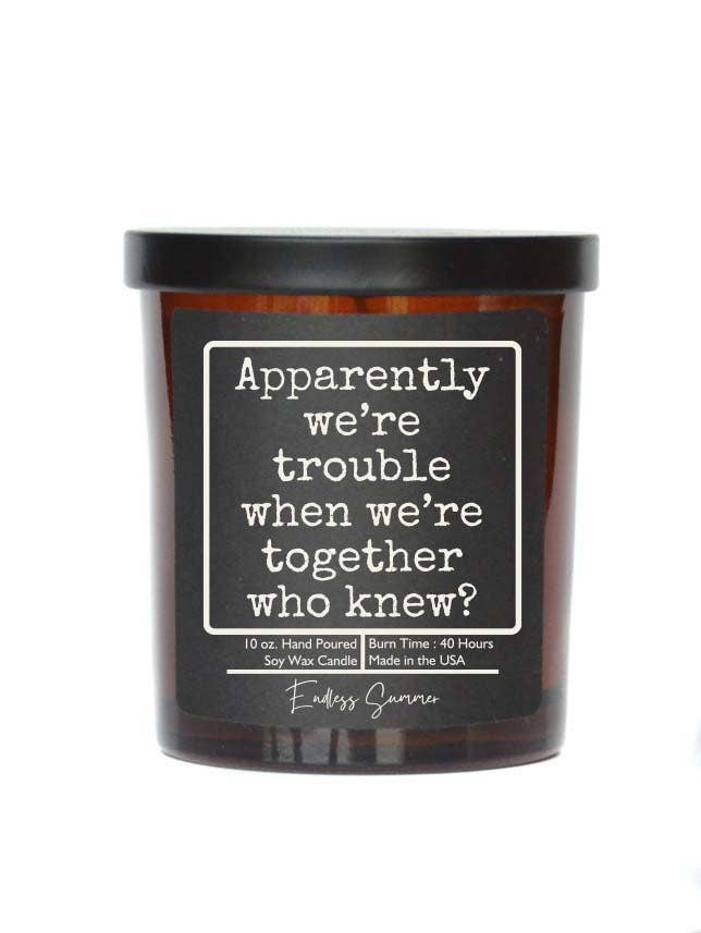 Apparently we're trouble - Gift Candle - Soy Wax Candles