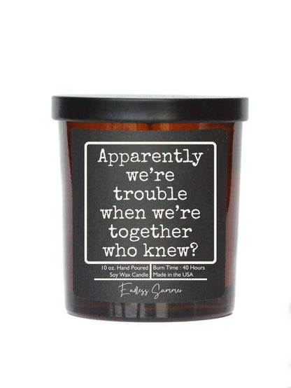 Apparently we're trouble - Gift Candle - Soy Wax Candles