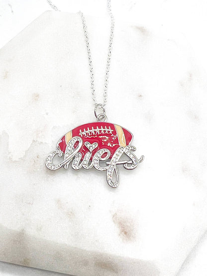 Chiefs Bling Statement Charm Necklace