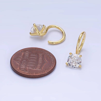 14K Gold Filled Clear CZ Minimalist Ear Cuff Earrings