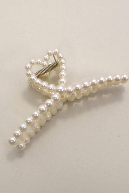 Pearl-Embellished Hair Claw Set