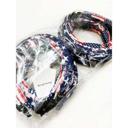USA Flag American Patriotic Twisted  Headband