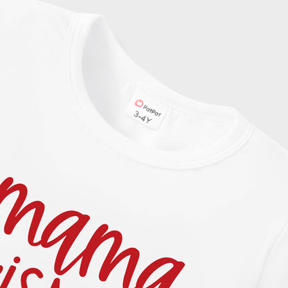 Valentine's Day Mommy and Me Cotton Letter Short-sleeve Top
