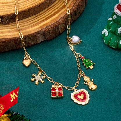 Festive Christmas Charm Paperclip Necklace