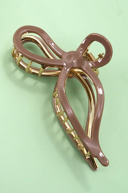 JUMBO CELLULOSE CASTING BOW HAIR CLAW CLIPS | 40H759