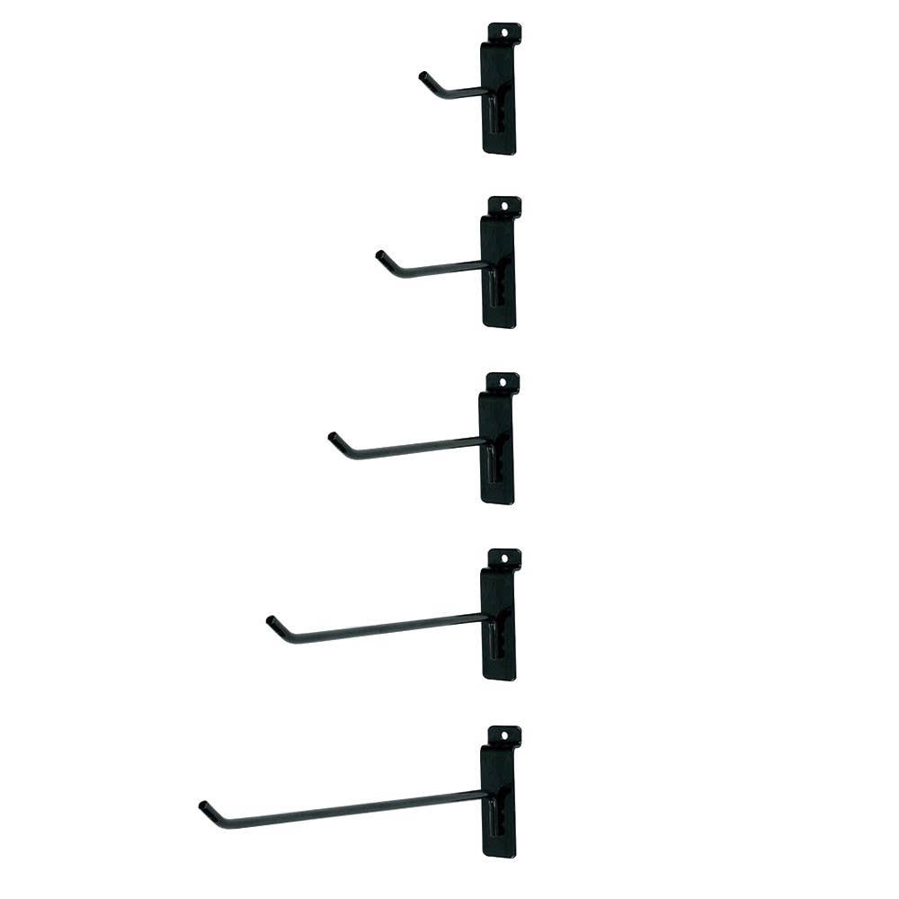 25 Black Slatwall Hook Bundle - 2",4",6",8",10"
