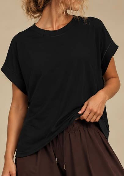 Black Cross-Back Open-Back Top