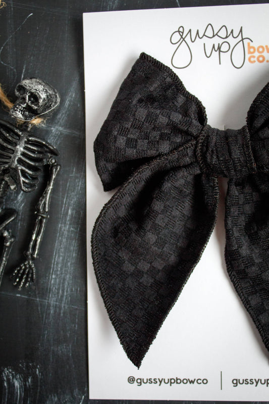 Black Velvet Whimsy Bow