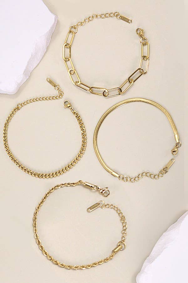 Stainless Steel Waterproof Tarnish-Free All Different Chain Bracelet