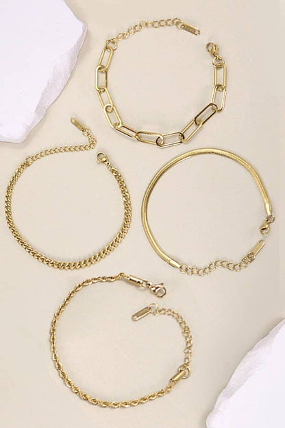 Stainless Steel Waterproof Tarnish-Free All Different Chain Bracelet