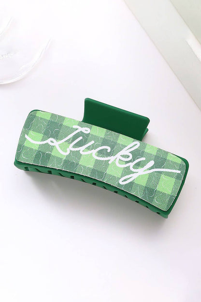 Plaid Lucky Pattern Claw Clip