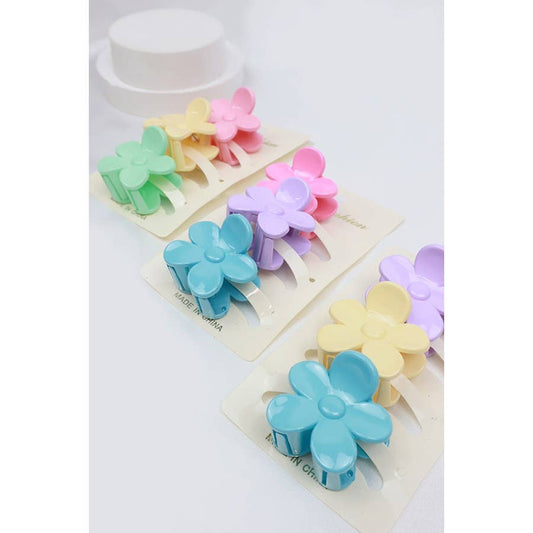 3-Pcs Mini Flower Hair Claw Set