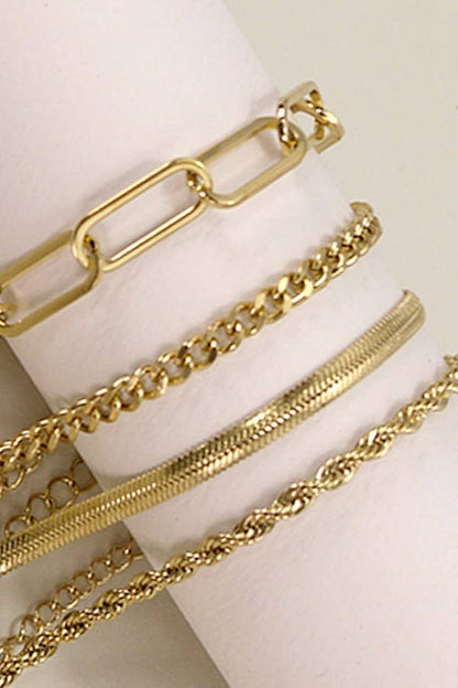 Stainless Steel Waterproof Tarnish-Free All Different Chain Bracelet