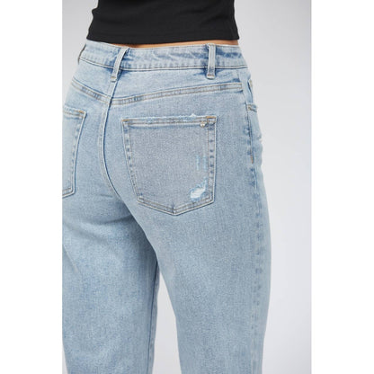 High Rise Ankle Wide Leg Jeans