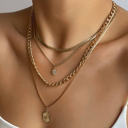 Double Charm Layered Gold Necklace