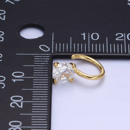 14K Gold Filled Clear CZ Minimalist Ear Cuff Earrings