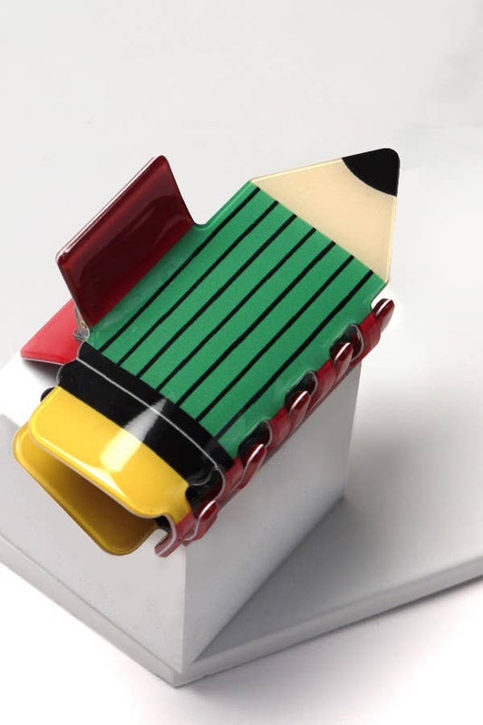 JUMBO FUN SCHOOL PENCIL HAIR CLAW CLIP