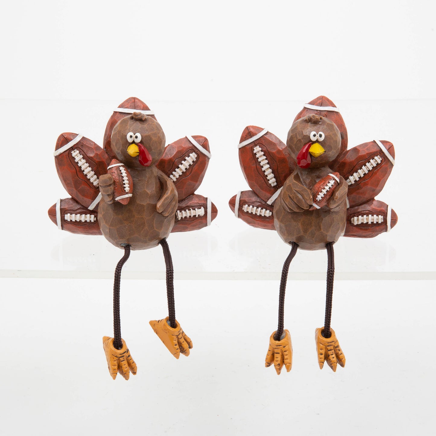 Fall/Harvest 4.3"L Resin Harvest Football Turkey Shelf Sitte