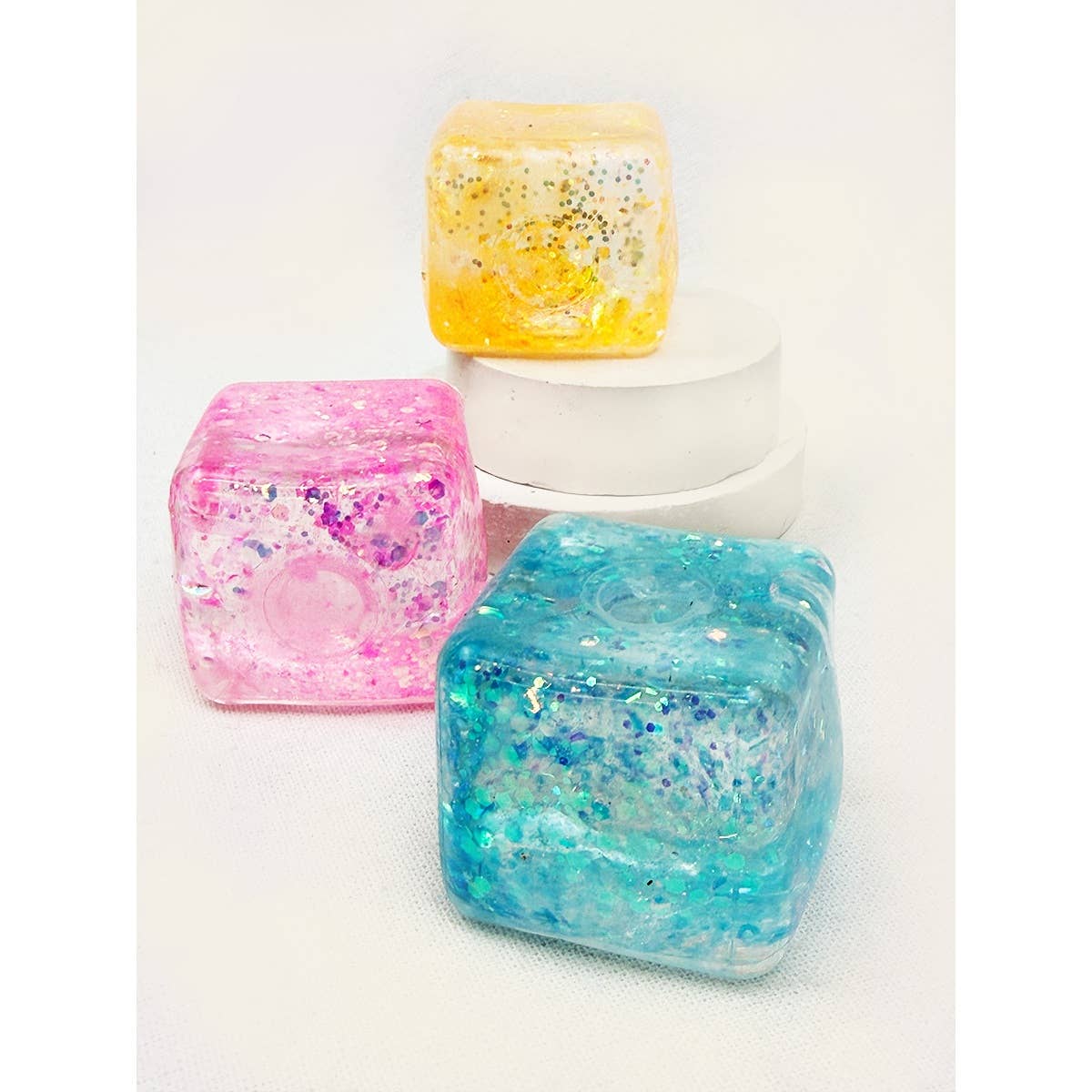 Glitter Ice Cube Squishy Fidget Toy