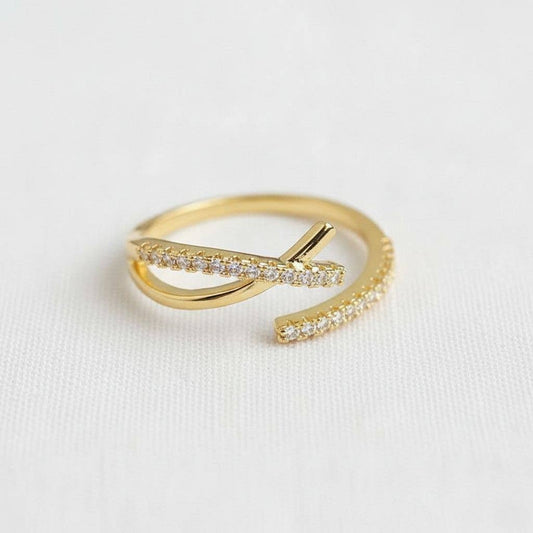Chic Geometric Zirconia Adjustable Ring