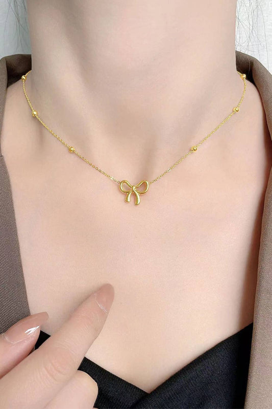Bowknot Pendant Choker Necklace
