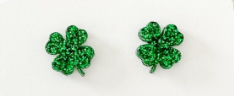 Glitter Shamrock Stud Earrings