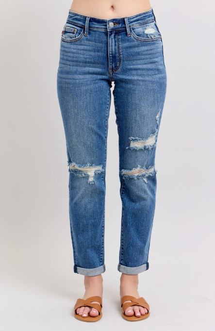 Judy Blue Distressed Crop Jeans - 82663