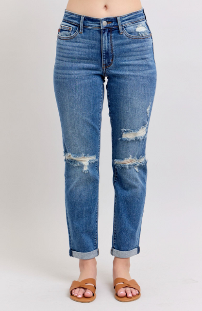 Judy Blue Distressed Crop Jeans - 82663