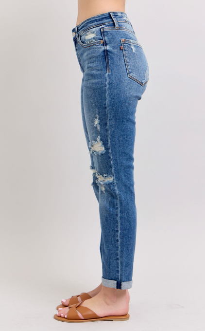 Judy Blue Distressed Crop Jeans - 82663