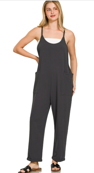 Spaghetti Strap Pocketed Jumpsuit