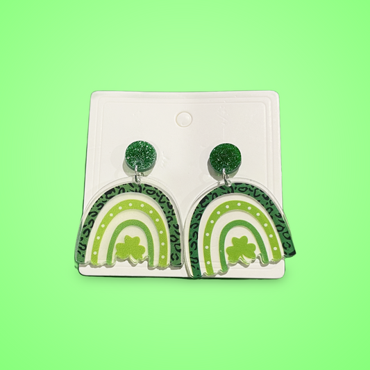 St Particks Rainbow Dangle Earring