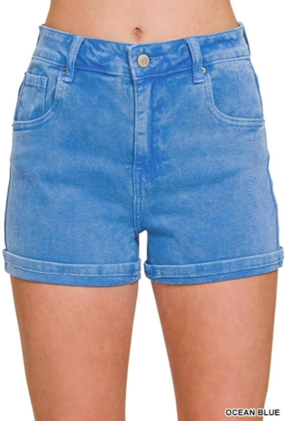 5 Pockets Cuffed Shorts