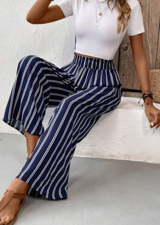 Printed Split High Waist Wide Leg Pants
